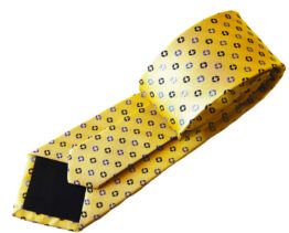 Corbata oro con topitos