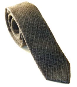 corbata gris lana jaspeada estrecha